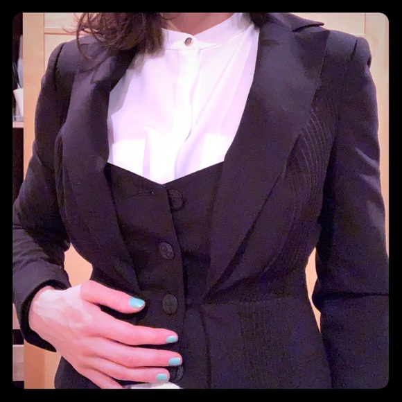 Bebe black tuxedo-inspired blazer - Picture 1 of 7
